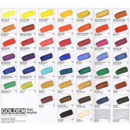 Golden Fluid Acrylic Hand Painted Colour Chart