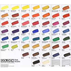 Golden Fluid Acrylic Hand Painted Colour Chart